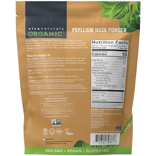 Viva Naturals 1100U Organic Psyllium Husk Powder thumb #5