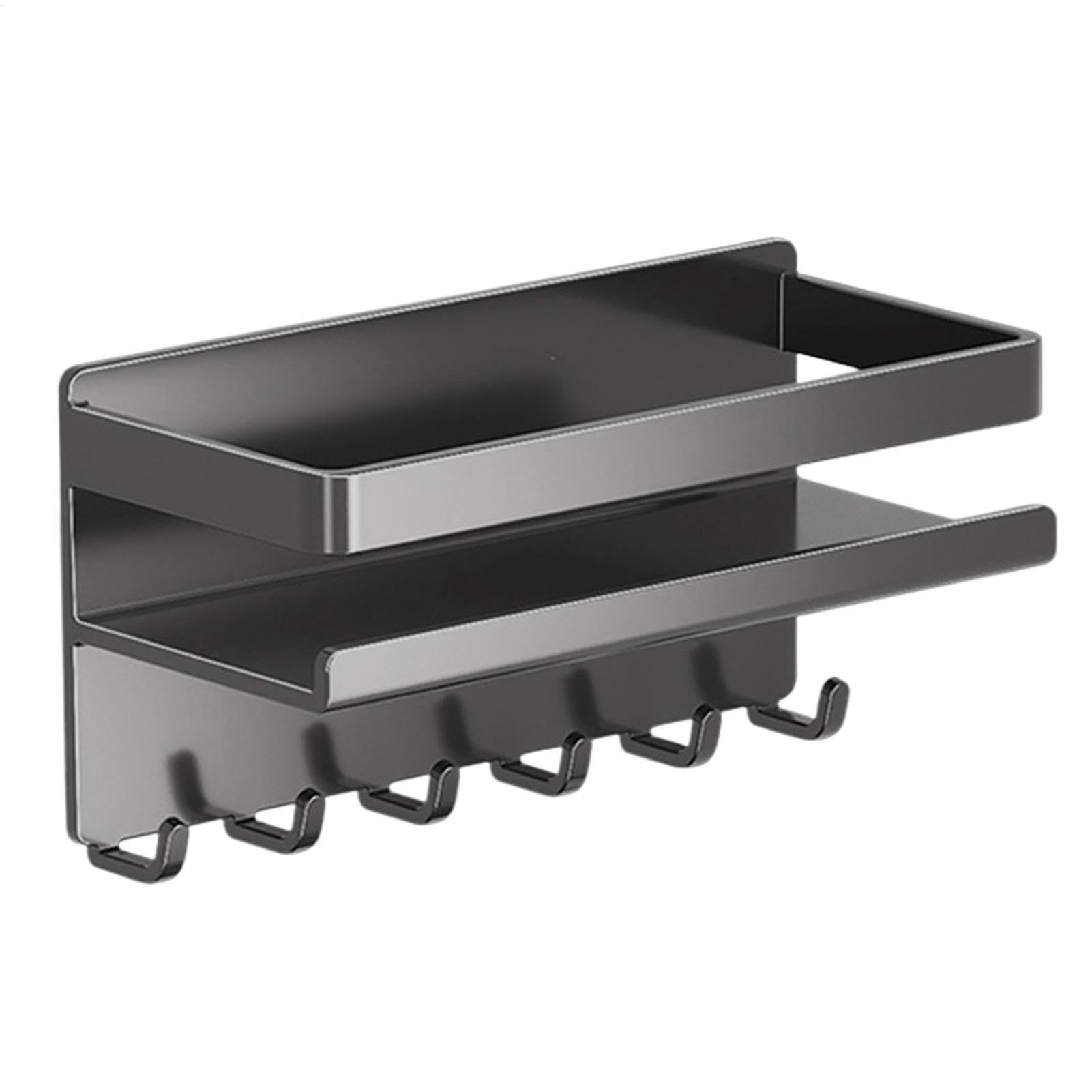 Genérico Estante Magnético para Estante Magnético Sin Taladro con 6 Ganchos | Soporte de Cocina para Almacenamiento Para Especias, Condimentos, Despensa, Garaje, Lavandería, Dormitorio, Hogar, Oficina,