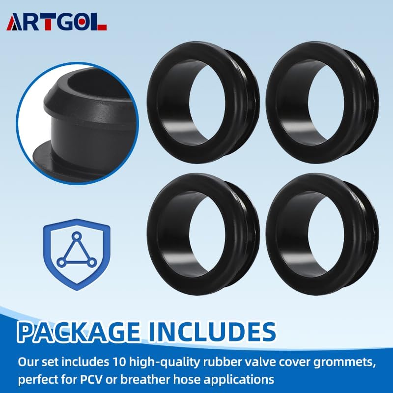 10 Pcs Rubber PCV Breather Grommets O.D. 1 1/4" I.D. 1" for Steel Valve Covers SBC BBC SBF BBF 350