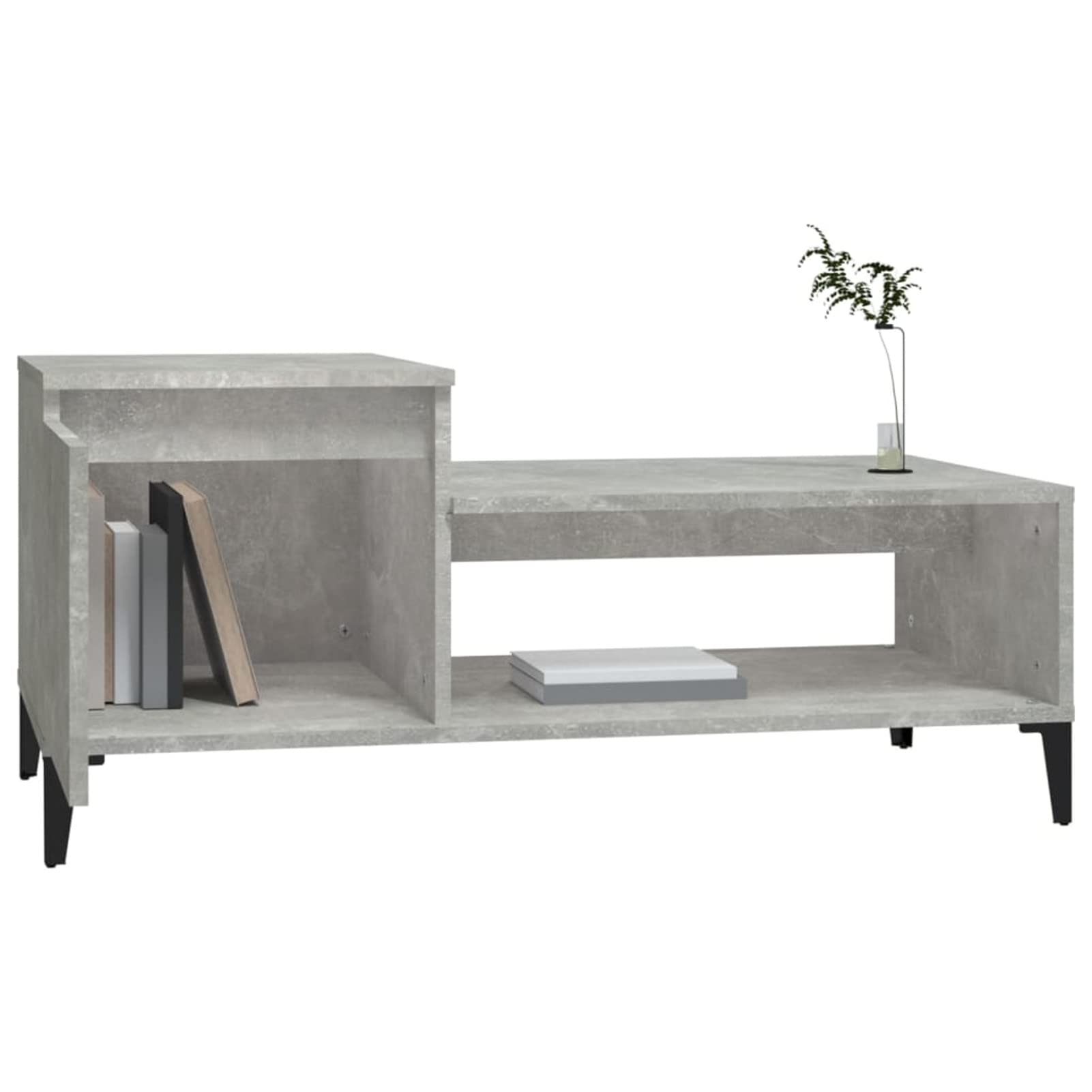 Homgoday Tavolino da caffè grigio cemento 100 x 50 x 45 cm, tavolino da tè per soggiorno, sala ricevimenti per ospiti, camera da letto e ufficio, mobili 1222