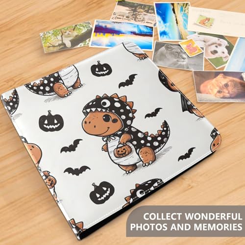 Álbum de fotos adhesivo DIY Scrapbook lindo Halloween Vestido Dinosaurios Encuadernado anillas 3 anillas Libro de fotos 40 páginas 8x10 para memoria miniatura 5