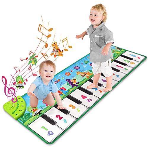 Allaugh Tapis Musical avec 5 Modes 8 Instruments, Tapis de Danse pour Bébés, Tapis de Jeu Piano Enfants Interactif Jouet Tapis d'éveil et de Jeux Tapis de Musique Cadeau Garçons Filles 1 à 5 Ans