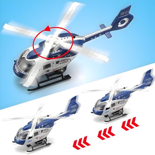 image for NOVAFUSION Kids Helicopter Toy Diecast Military Model Kit, Pull Back T