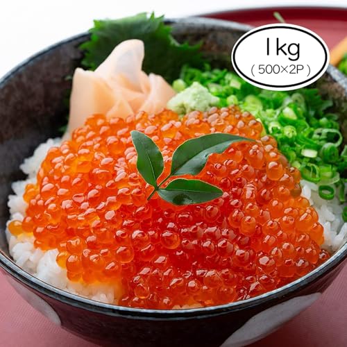 愛名古屋 いくら 醤油漬け 鱒卵 冷凍 1kg(500gx2P) ギフトボックス付き の商品画像 1