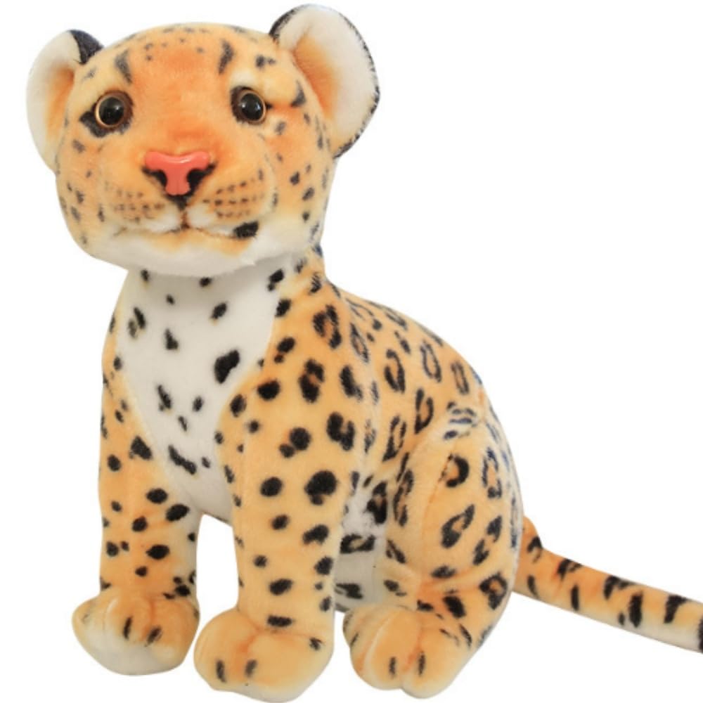 OUKEYI Cheetah Plush Toy,9inches/23cm Cute & Lifelike Leopard Doll Stuffed Animal Plush Toy Pillow,Gifts for Boys and Girls (Brown) - Image 3