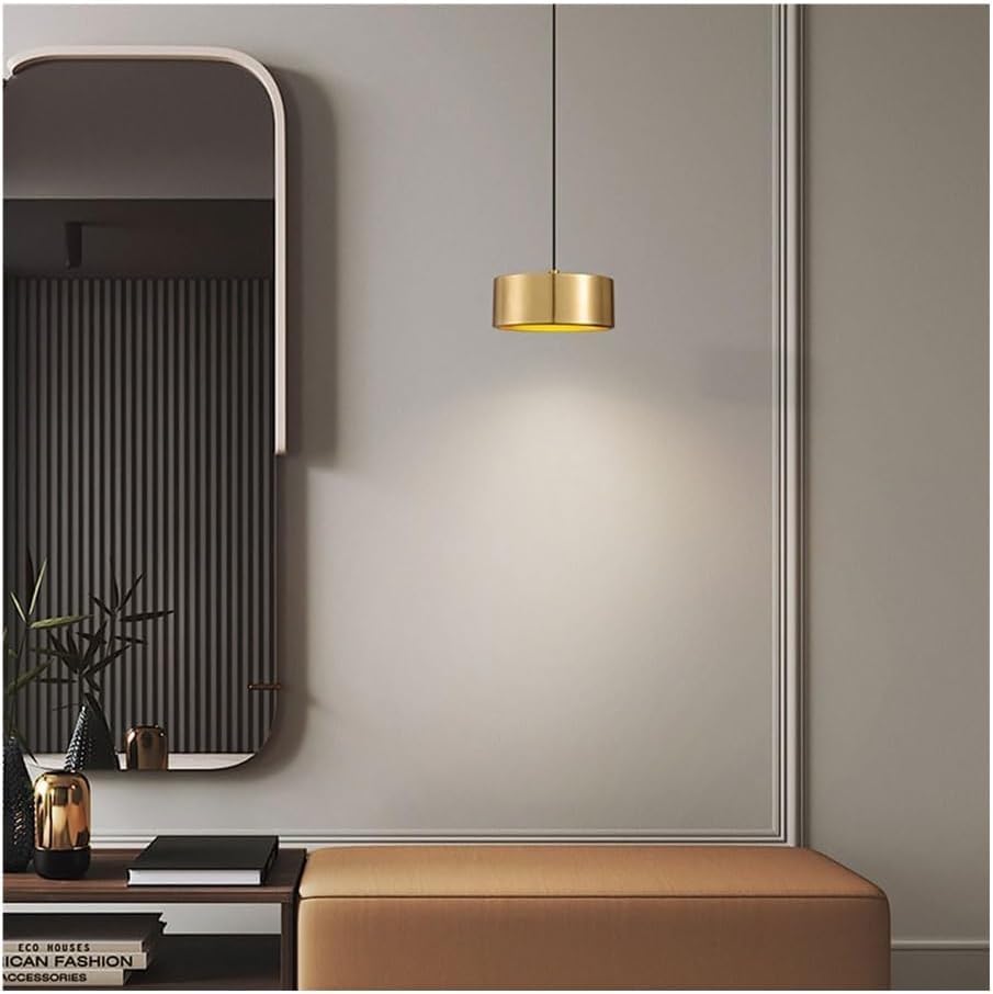 Lustre à une tête en cuivre avec suspension ajustable - 2