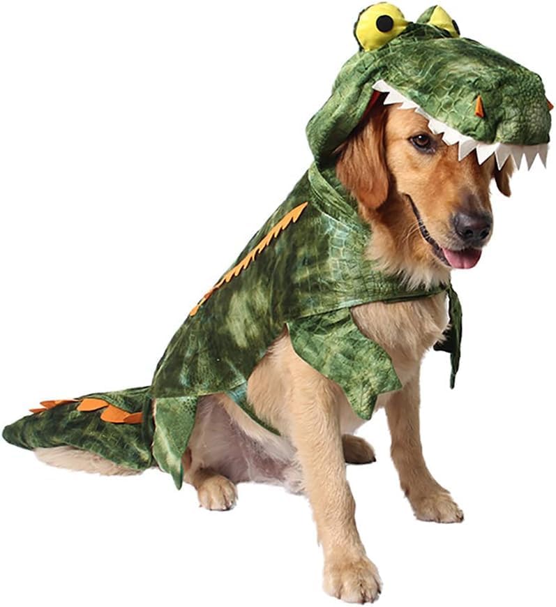 Dog Costume - Alligator Dog Costume, Halloween Dog Crocodile Costume for Small Medium Large Dogs, Funny Cosplay Dress - Dress Your Dogs Like a Crocodile. (Medium)