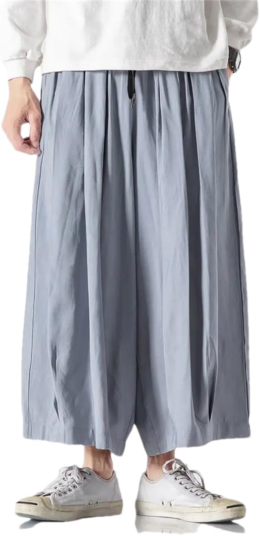 Japanese Loose Casual Pants for Men Street Straight Skirt Pant Hip Hop Loose Harem Trousers
