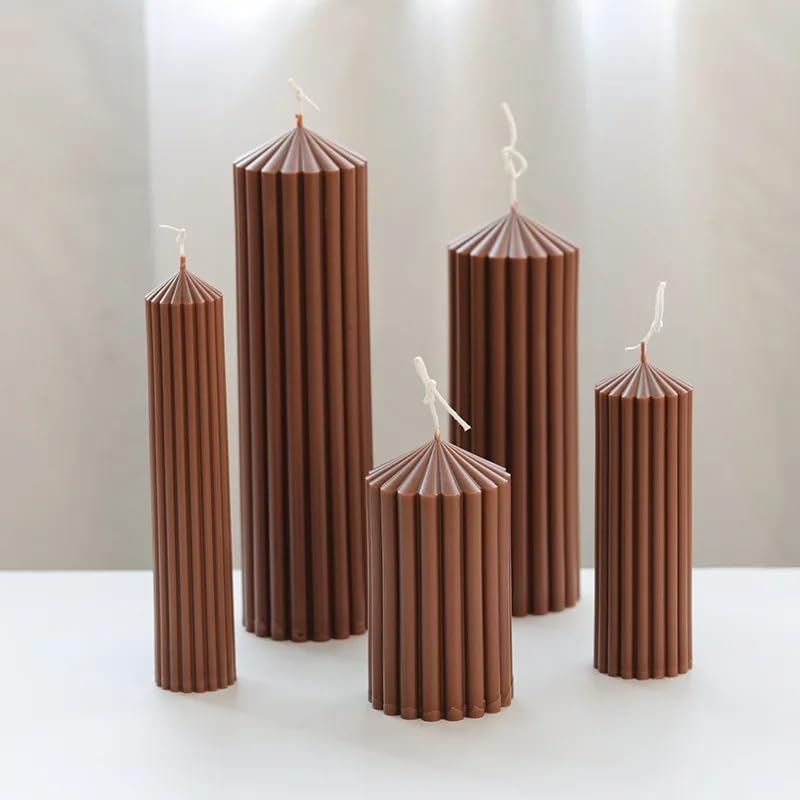 Stampi per candele in acrilico, facili da demolire, stampo per cera a colonna, per fai da te, grande a righe, forma conica, decorazione per casa e matrimonio (stampo 7 x 20 cm)