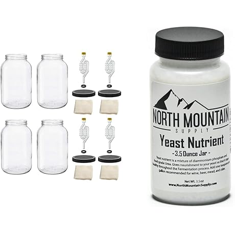 North Mountain Supply 1 Gallon Glass Wide Mouth Jars for Kombucha Brewing