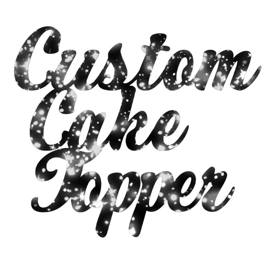 Personalised Custom Cake Toppers - Happy Birthday, Wedding, Graduation & Baby Shower12 Colours (Black)