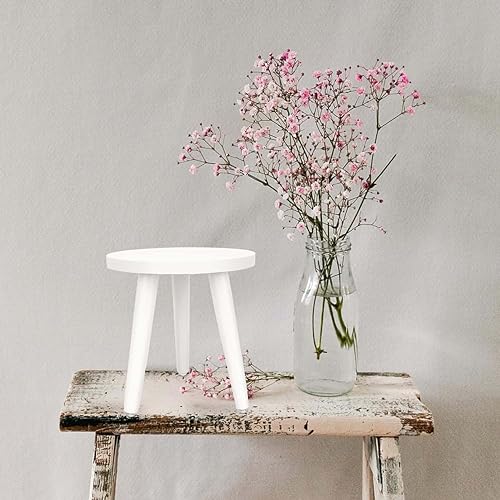 Image of WOOYNEX WOODEN Multifunctional Plant Stand - Modern Home Decor, Wood Planter Holder for Flower Pots, For Living Room Bedroom Balcony Indoor and Outdoor - Kids Stool-(White-a)