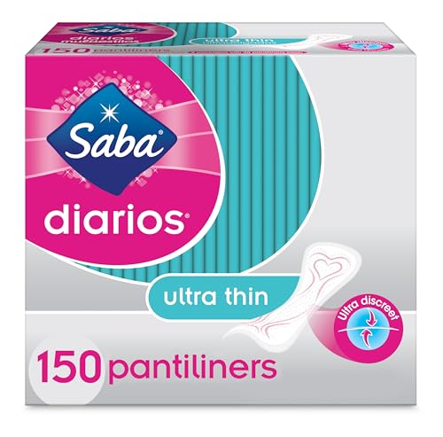 Saba Diarios Multishape Pantiliners | Ultra Thin & Discreet Panty Liners for Women | Designed for All Body Types | 150 Pantiliners (5 Packages, 30 Pantiliners Each)