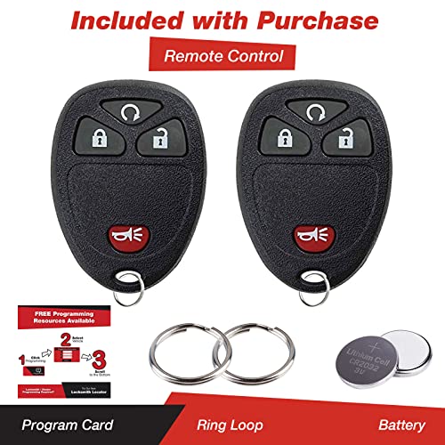 Keylessoption Keyless Entry Remote Control Car Key Fob Replacement For 15913421 (Pack Of 2) #TOP1