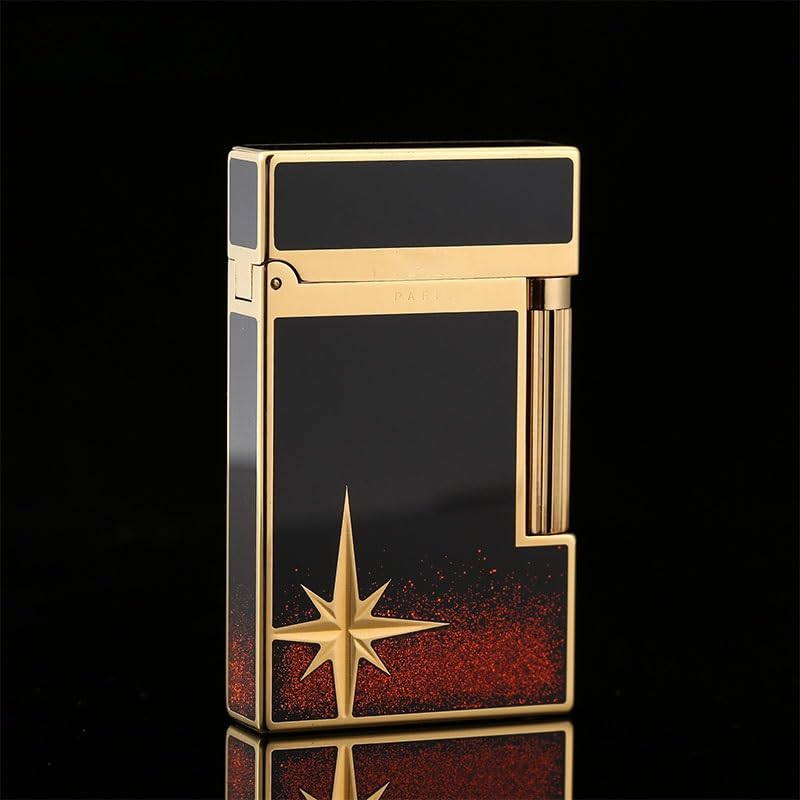 Classic Flip-Top Side-Slide Ignition Butane Torch Lighter Flip Sound Metal Copper Gas-Filled Retro Mens Lighter Suitable for Candles