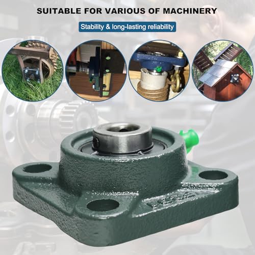 Image of 4 Pack UCF201-8 Pillow Block Bearing - Square Flange 4 Bolt Bearing - Bearing Steel with 1 /2 inch Bore - Self Alignment (UCF201-8)