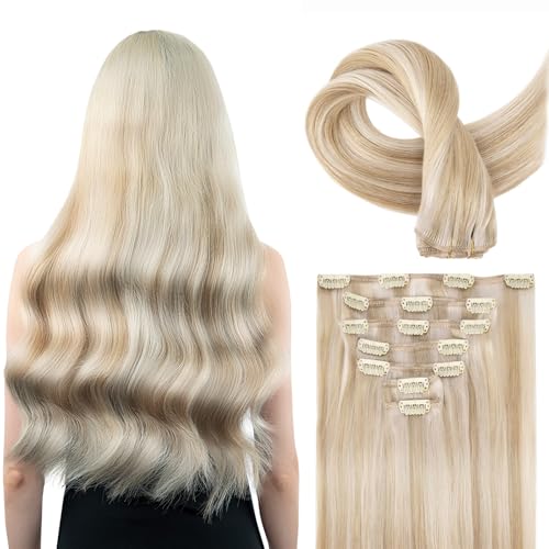 Extensions cheveux humains à clip 120g pour donner du volume aux cheveux fins et courts