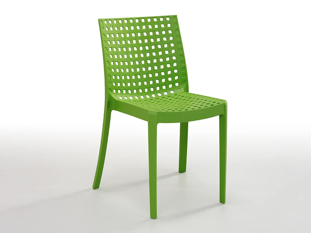 ZStyle Chaise Miky en plastique Intérieur - Extérieur coloré empilable pour bars restaurants (vert)