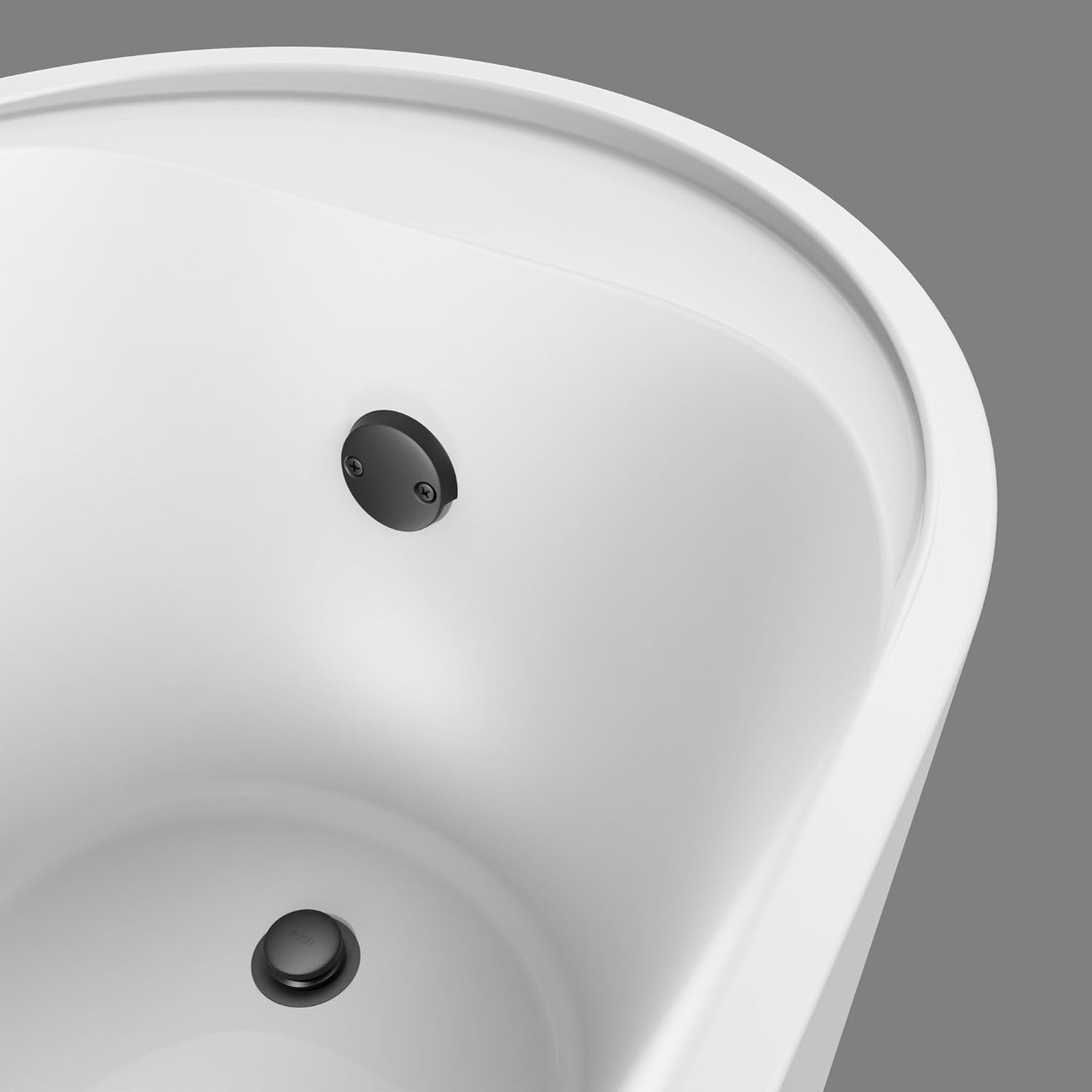 Bath Tub Drain and Overflow Kit, Tub Drain Replacement with Two-Hole Overflow Faceplate and Universal Fine/Coarse Thread (Matt Black)