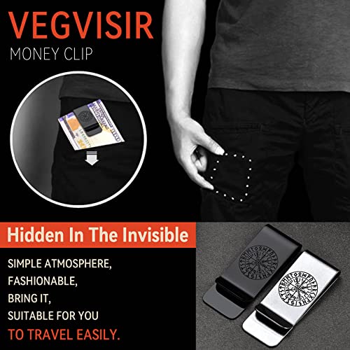 Personalized Customized Men's Money Clips Stainless Steel Norse Viking Compass Signal Card Holder for Women2