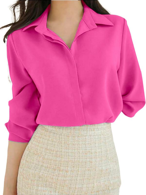 Image of Women's Regular Fit Korean Style Shirts | Stylish Western Shirt with Concealed Placket | Casual & Office Wear Shirt for Women