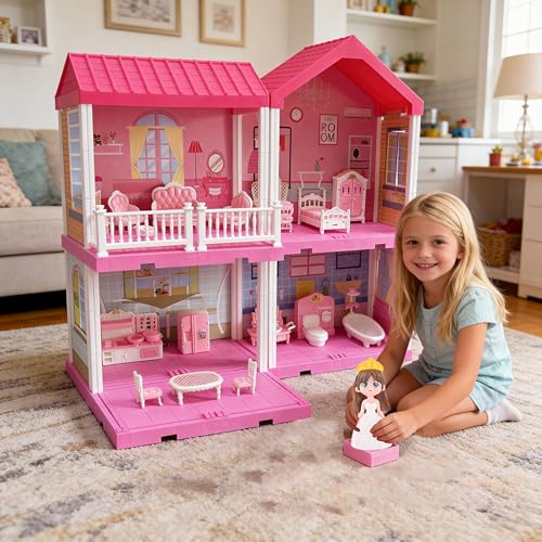 image for VEMBAP 52 Pcs Dollhouse Furniture, Doll House Accessories and Furnitur