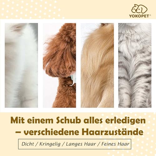 YOKOPET Hundebürste Katzenbürste, Haustier Bürsten Unterwolle, Hundebürste Katzenbürste für Langhaar und Kurzhaar, Sauberes Haustierhaar von der Bürste mit Einem Knopf