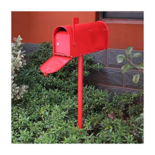 RUHEN Mailbox Outdoor-Standing Galvanised Steel Weatherproof Lockable American Style