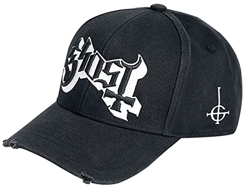 Ghost Logo - Baseball Cap Unisex Cap schwarz 100% Baumwolle Band-Merch Bands Geschenke