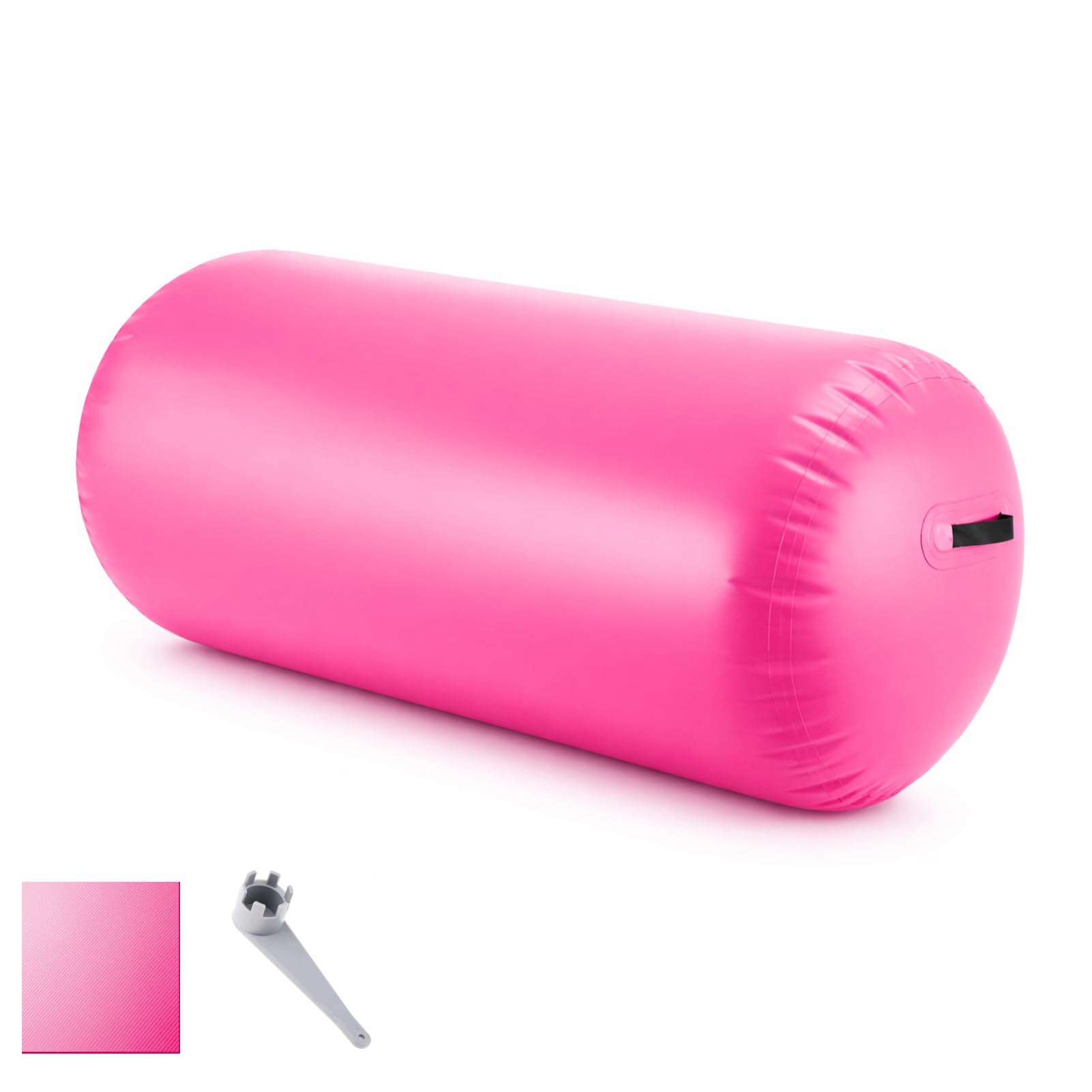 Minifactory Inflatable Gymnastics Air Roller Barrel 100cm Tumbling Mat Professional Backbend Trainer for Yoga/Backflip Training Home Gym Use High-Weight Capacity & Waterproof Design (Pink)