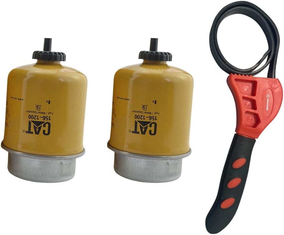 Caterpillar 156-1200 Fuel Water Separator Ultra High Efficiency w/IHD Strap Wrench Bundle (2)