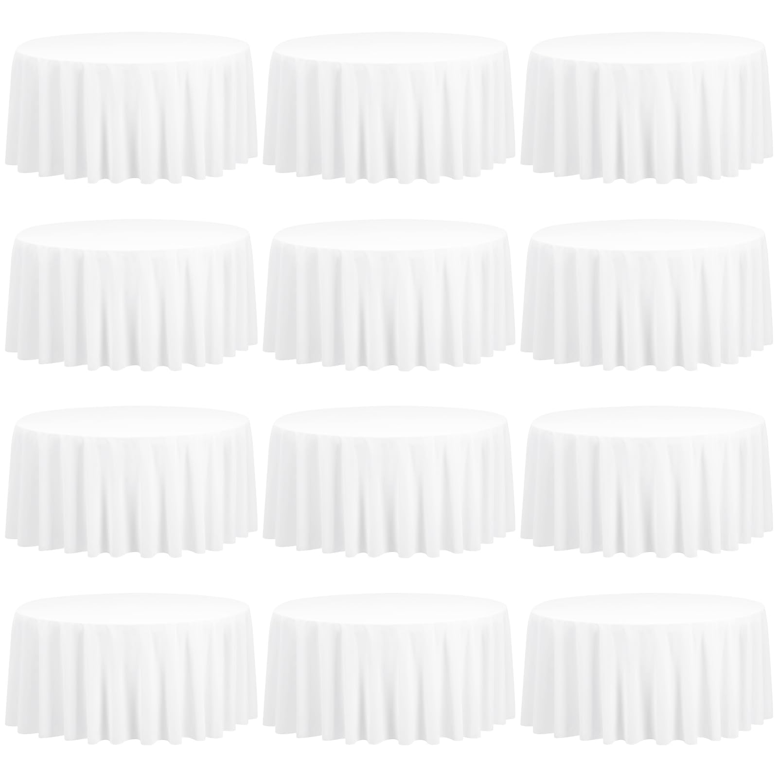 Amazon.com: fani 12 Pack 90 Inch Round Tablecloth, White Polyester  display picture 1