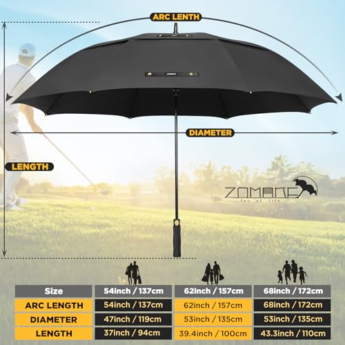 ZOMAKE Golf Umbrella Large Windproof Heavy Duty Umbrellas 54INCH - image 2