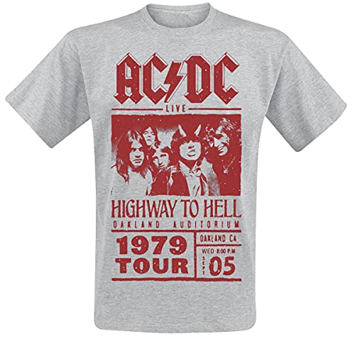 AC/DC Highway to Hell – Red Photo – 1979 Tour Homme T-Shirt Manches Courtes Gris chiné - Les Beatles, Paul McCartney, John Lennon, RIngo Starr, George Harrison AC/DC Highway to Hell - Red Photo - 1979 Tour Homme T-Shirt Manches Courtes Gris chiné