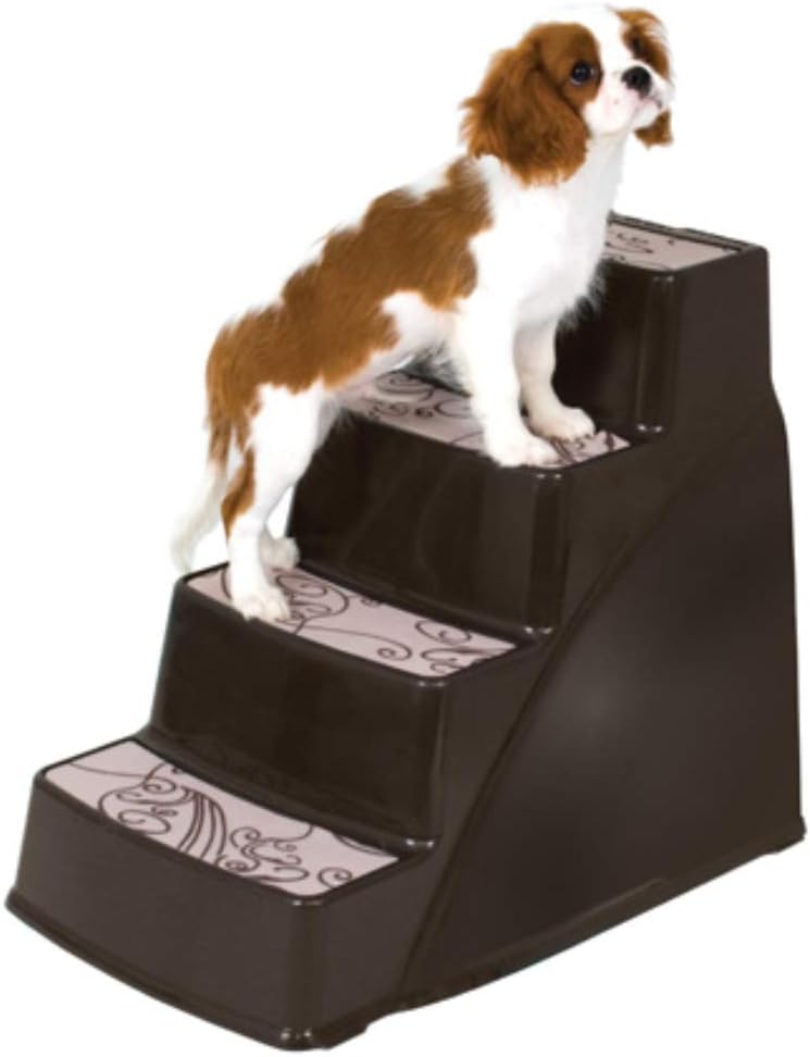 Petmate Lightweight Pet Steps Elevated Non-Slip Steps Chocolate Brown One Size Fits Most