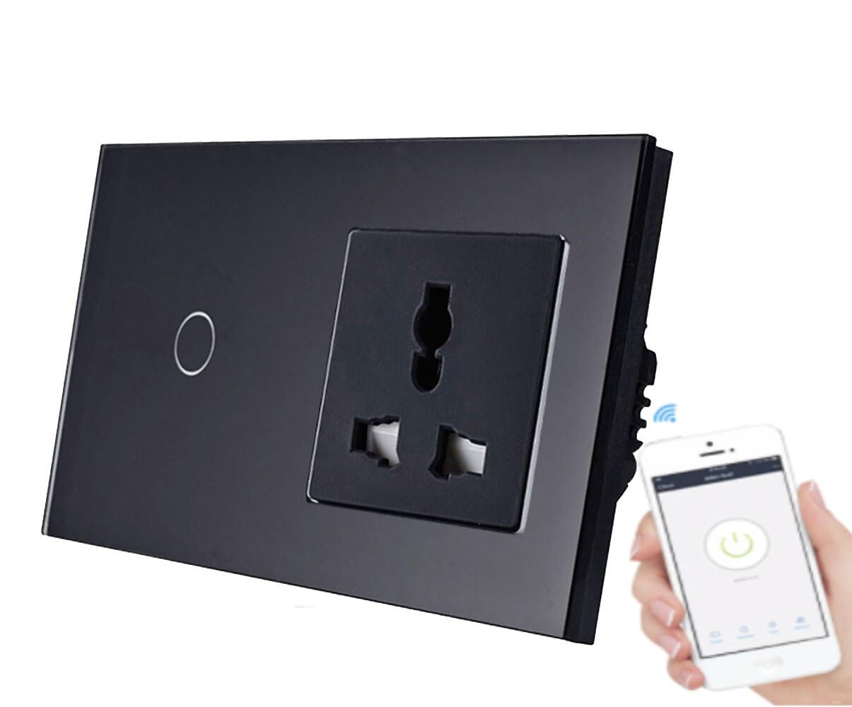 Golens A17B Smart Wifi Switch 1 xSmart Switch & 1 Smart Plug Module. Finger Touch, Remote, App Control. Voice via Home/Alexa. Home Automation Solution (Black) (B0D123D2XP) Amazon Price History, Amazon Price Tracker