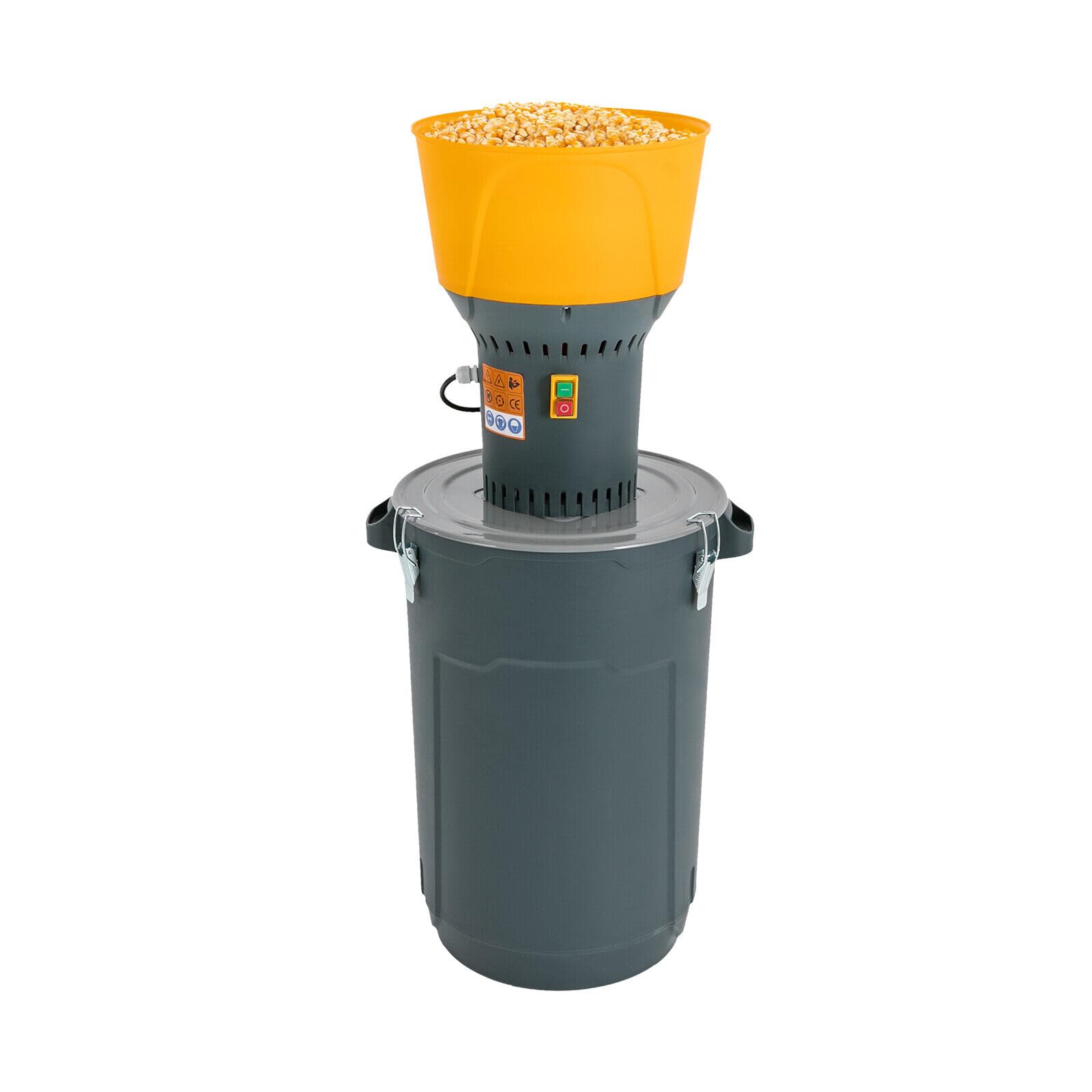 Molino de cereales eléctrico de 220 V con embudo y bandeja de recuperación, molino agrícola 400 kg/h con 5 tamices de molienda para arroz, maíz, cereales, café, trigo