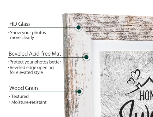 Califortree-Rustic-White-5x7-Picture-Frame-Display-Photos-4x6-with-Mat-or-5x7-Without-Mat-Real-Glass-Frames-for-Wall-and-Tabletop-Set-of-2