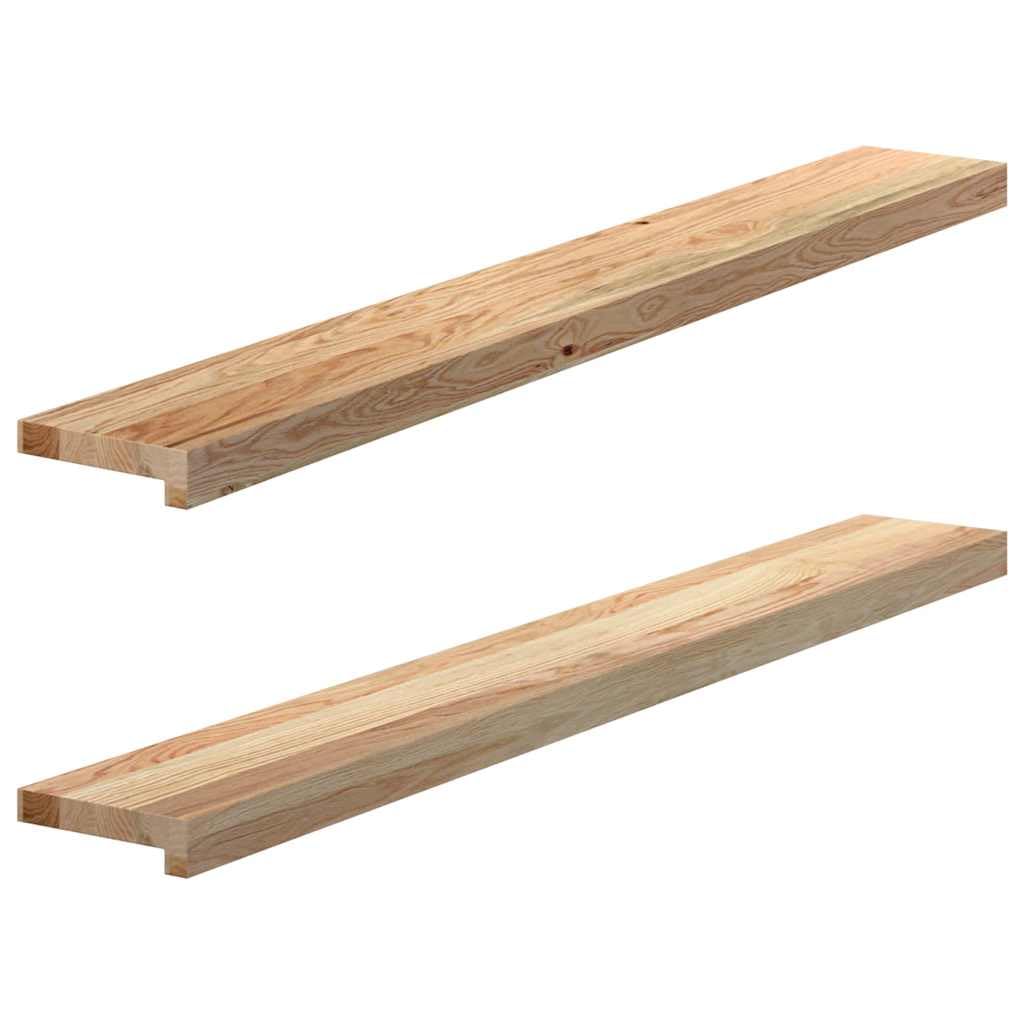 vidaXL Oak Window Sills - Solid Wood, Untreated, Natural Look, Durable, 120x15x2 cm, Pair for Home or Office