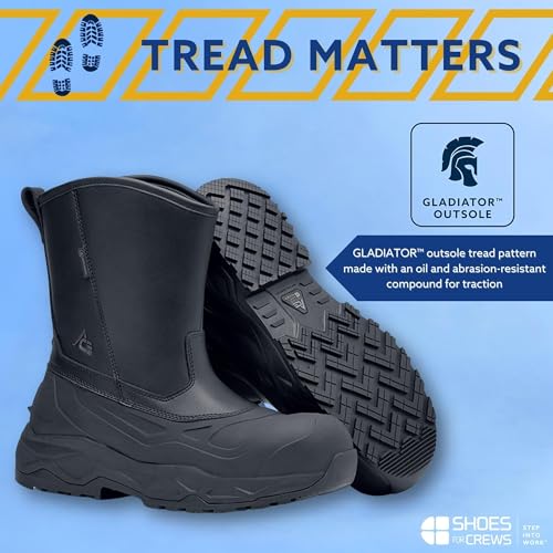 ACE Work Boots Badlands, Men's Slip-On Nano Composite Toe (NCT) Work Shoes, Slip Resistant, Water Resistant Shoes3