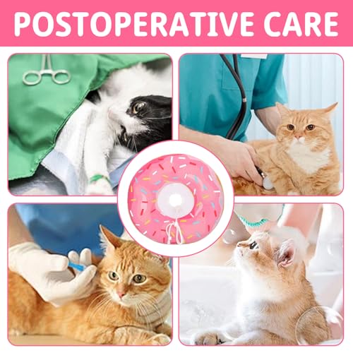 MLPKOI Schützende Halskrause Katze Weich, Schutzkragen Katze Set Mit Beißseil, Einstellbarer Halskrausen für Katzen, Nach Operationen und Verletzungen für Welpen, Kleine Hunde und Katzen(Rosa, S)