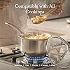 Idymere Tri-ply Stainless Steel Pot - 1.5 Qt & 2.5 Qt Heavy Duty Sauce Pan with Lid, Nonstick Stainless Steel Cookware Set Cooking Pot, Multipurpose Saucepan with Stay Cool Handle #1