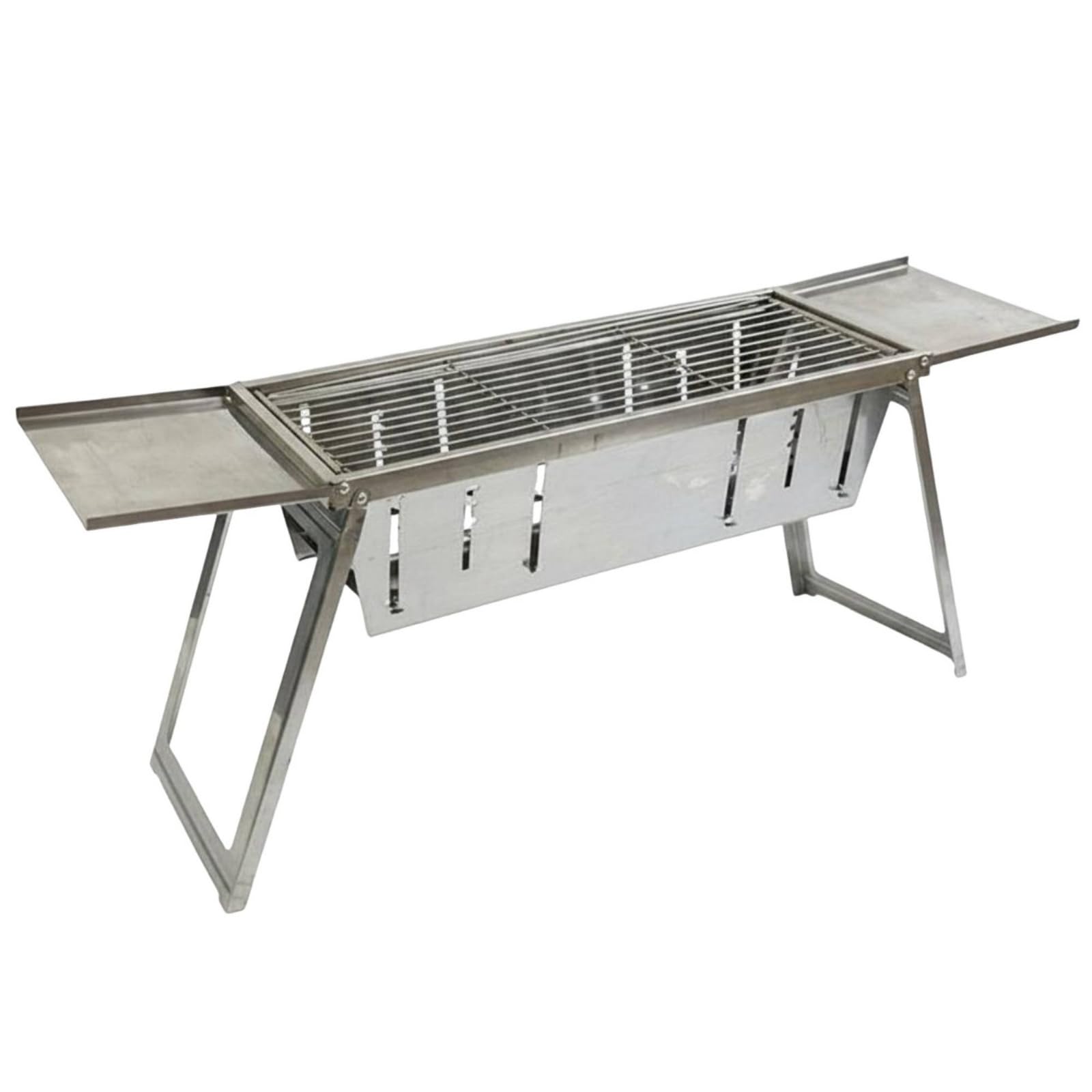 Griglia da Barbecue con Gambe Angolate E Piano Cottura Estensibile da 50 Cm per Uso Portatile in Terrazza Giardino Campeggio Pranzo Allaperto