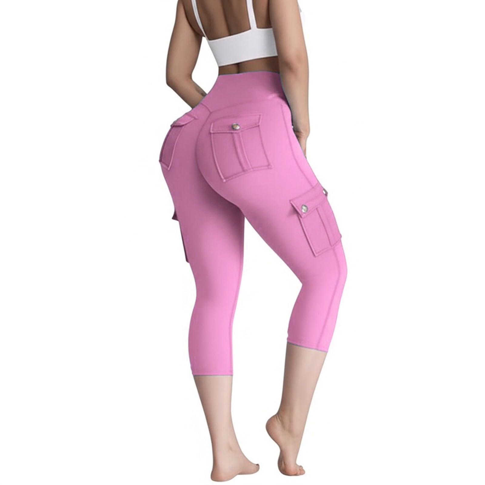 Damen Casual High Elastic Tight Solid Color Yoga Pants, enganliegende Laufhose mit Zoll-Taille, bequem und flexibel für Fitness