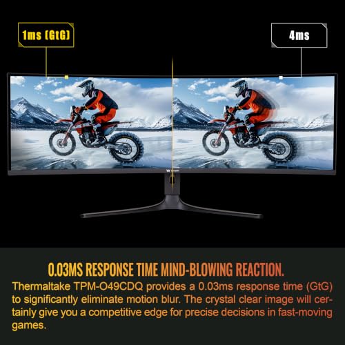 Image of Thermaltake 49 inch OLED Curved Ultrawide Gaming Monitor; 5120x1440 DQHD; 240Hz; 0.03ms GTG; Adaptive Sync; HDMI /DP /Type-C /USB; VESA 100x100; HDR10; 1800R Curve; PIP /PBP; Black; GM-QOL-49CEUB-US