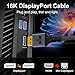 16K Displayport Cable 2.1, DP 2.1 Cable [16K@60Hz, 8K@120Hz, 4K@240Hz 165Hz 144Hz] Support 80Gbps HDR, DSC 1.2a, Braided Display Port Cable Cord Compatible FreeSync G-Sync Video Card Monitor, 6.6FT
