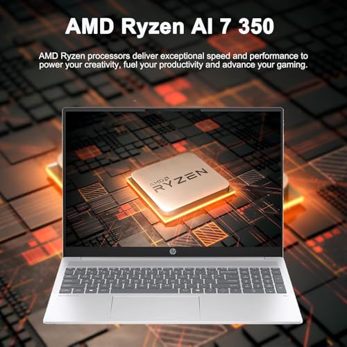 Image of HP Omnibook 5 16 inch 2K Touchscreen Copilot+ Laptop, AMD Ryzen AI 7 350, 16GB RAM 1TB SSD, HDMI, Wi-Fi 6, Bluetooth 5.4, Backlit Keyboard, Webcam, 256gb 9H Docking Station, Windows 11 Pro, Silver