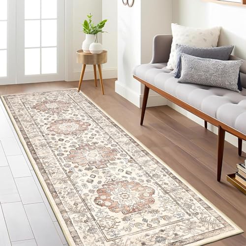 Pauwer Boho Hallway Runner Rug 2x6 Washable Entryway Area Rugs Non Slip Farmhouse Vintage Floor Mat Carpet Runner for Hallways Laundry Room Kitchen Bathroom Bedroom