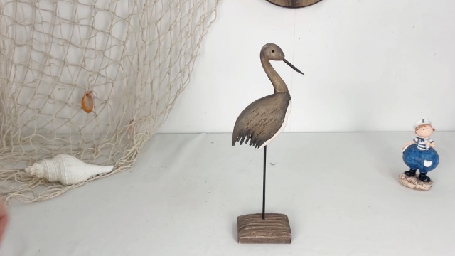 Estatua de Madera de Grulla para Decoración Náutica miniatura 7