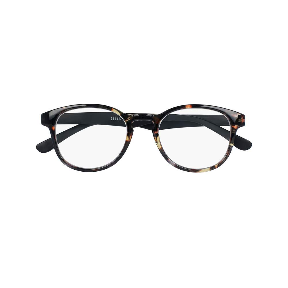 Turtle & Wood 7302 - Unisex Reading Glasses - Round Lenses - Retro-Style Tortoiseshell Frame - Lightweight, Resistant & Comfortable Readers - for Women and Men - Brown